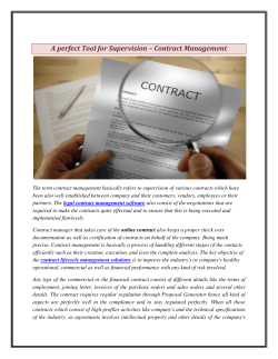 A perfect Tool For Supervision   Contract Management