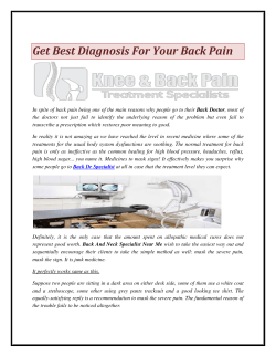 Get Best Diagnosis For Your Back Pain