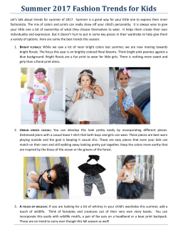 Summer 2017 Fashion Trends for Kids