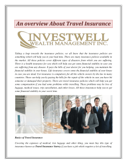 An overview About Travel Insurance