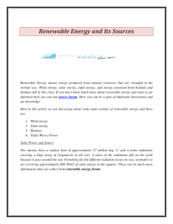 Renewable Energy and Its Sources