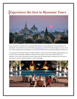Experience the best in Myanmar Tours