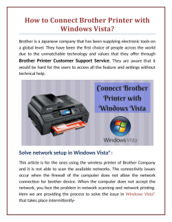 How to Connect Brother Printer with Windows Vista?