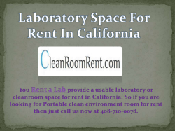 Laboratory Space For Rent In California