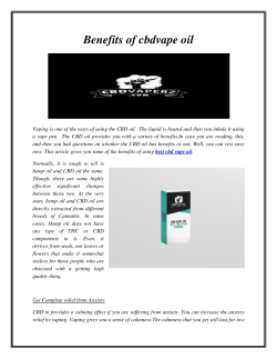 Benefits of cbdvape oil