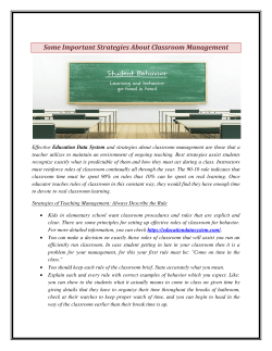 Some Important Strategies About Classroom Management