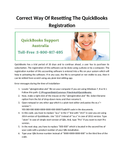 Correct Way Of Resetting The QuickBooks Registration