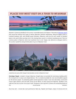 PLACES YOU MUST VISIT ON A TOUR TO MYANMAR