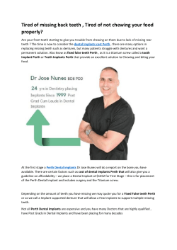 Tired of missing back teeth , Tired of not chewing your food  properly