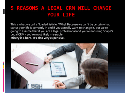 5 Reasons a Legal CRM Will Change Your Life