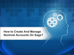 How to Create And Manage Nominal Accounts On Sage