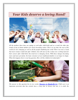 Your Kids deserve a loving Hand