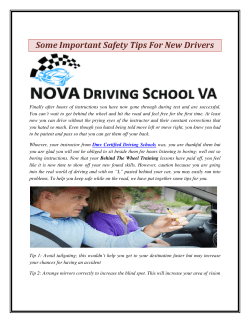 Some Important Safety Tips For New Drivers