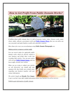 How to Get Profit From Public Domain Works