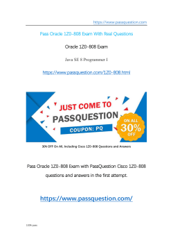 Passquestion 1Z0-808 real questions
