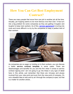 How You Can Get Best Employment Contract