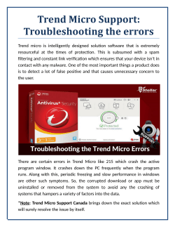 Trend Micro Support Troubleshooting the errors