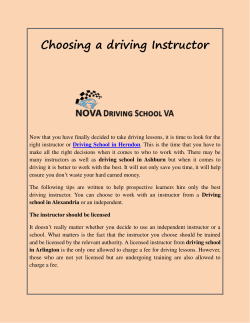 Choosing a driving Instructor