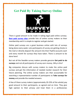 Get Paid By Taking Survey Online