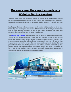 Do You know the requirements of a Website Design Service