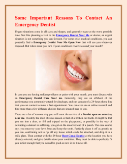 Some Important Reasons To Contact An Emergency Dentist