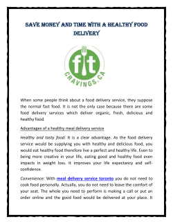 Save Money and Time With a Healthy Food Delivery
