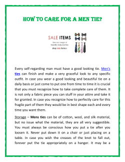 How To Care For a Men Tie