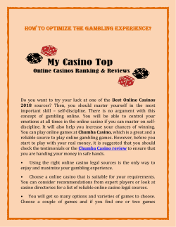 How to optimize the gambling experience