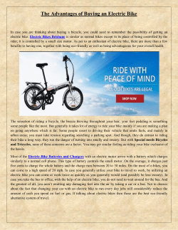 The Advantages of Buying an Electric Bike