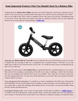 Some Important Features That You Should Check In a Balance Bike