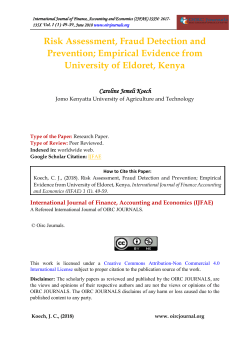 RISK ASSESSMENT, FRAUD DETECTION AND PREVENTION EMPIRICAL EVIDENCE FROM UNIVERSITY OF ELDORET, KENYA