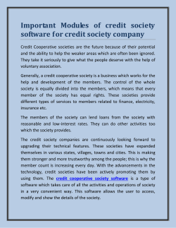 Article- Important Modules of credit society software for credit society company