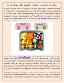 Do You Know The Benefits of Bento Lunch Box for Kids