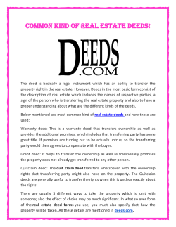 Common kind of Real estate Deeds