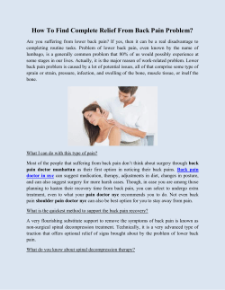 How To Find Complete Relief From Back Pain Problem(1)