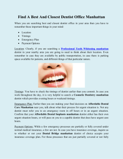 Find A Best And Closest Dentist Office Manhattan