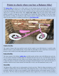Points to check when you buy a Balance bike
