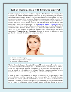 Get an awesome look with Cosmetic surgery