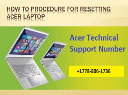 How To Procedure for resetting Acer Laptop-converted