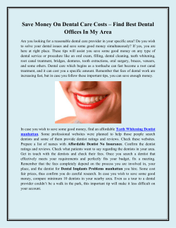Save Money On Dental Care Costs