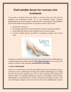 Find suitable doctor for varicose vein treatment
