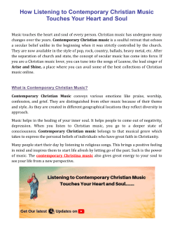 How listening to contemporary Christian music touches your heart and soul( urvashi dated 2.2.2019, arise and shine, offpage)
