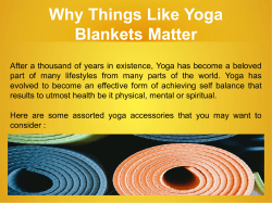 Why Things Like Yoga Blankets Matter