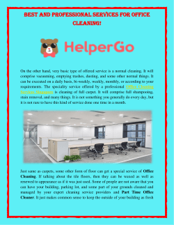 Best and Professional services for Office Cleaning