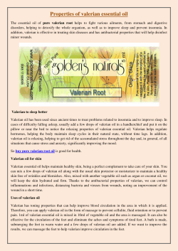Properties of valerian essential oil