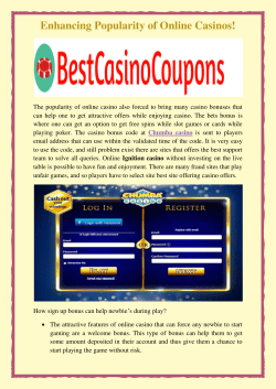 Enhancing Popularity of Online Casinos