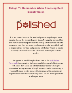 Things To Remember When Choosing Best Beauty Salon