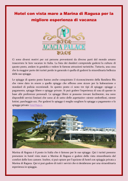 Hotel con vista mare a Marina di Ragusa per la migliore esperienza di vacanza