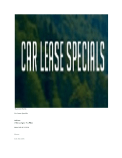 Car Lease Specials