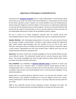 Importance of Emergency Locksmith Service